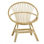 Fauteuil rotin coquille BRIGITTE, fauteuil en rotin intérieur vintage, design double cerceau emblématique