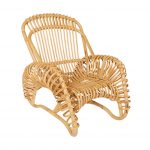 Fauteuil rotin naturel BOUCLE, design vintage revisité, structure sculptée à la main, intérieur chaleureux