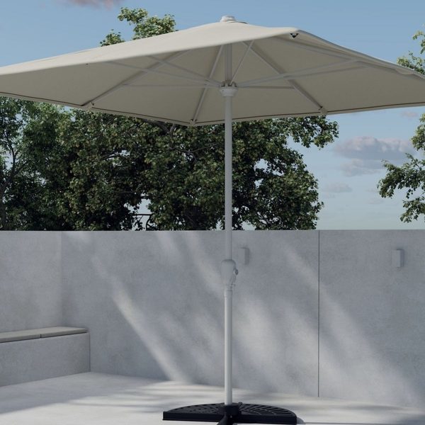 Parasol Leeds beige avec base