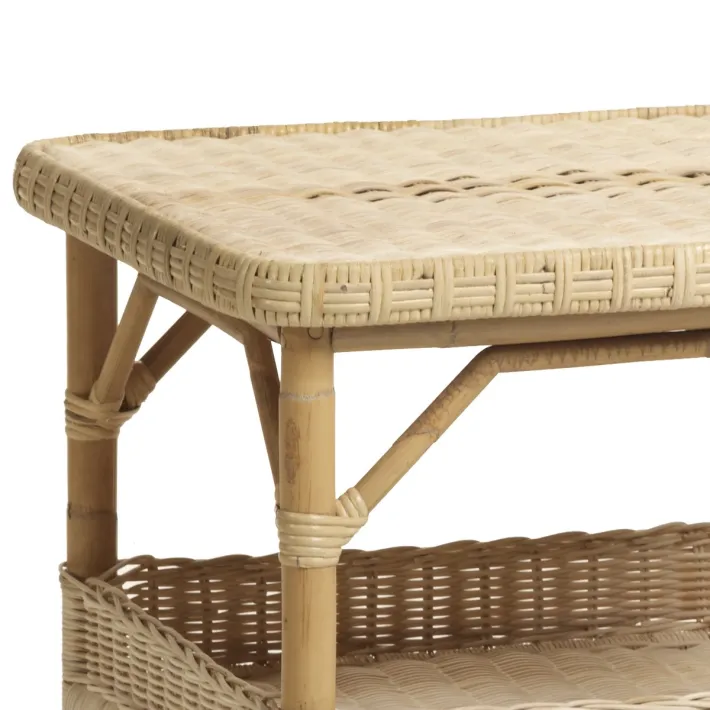 Table basse en rotin carrée NANTUCKET – Image 2