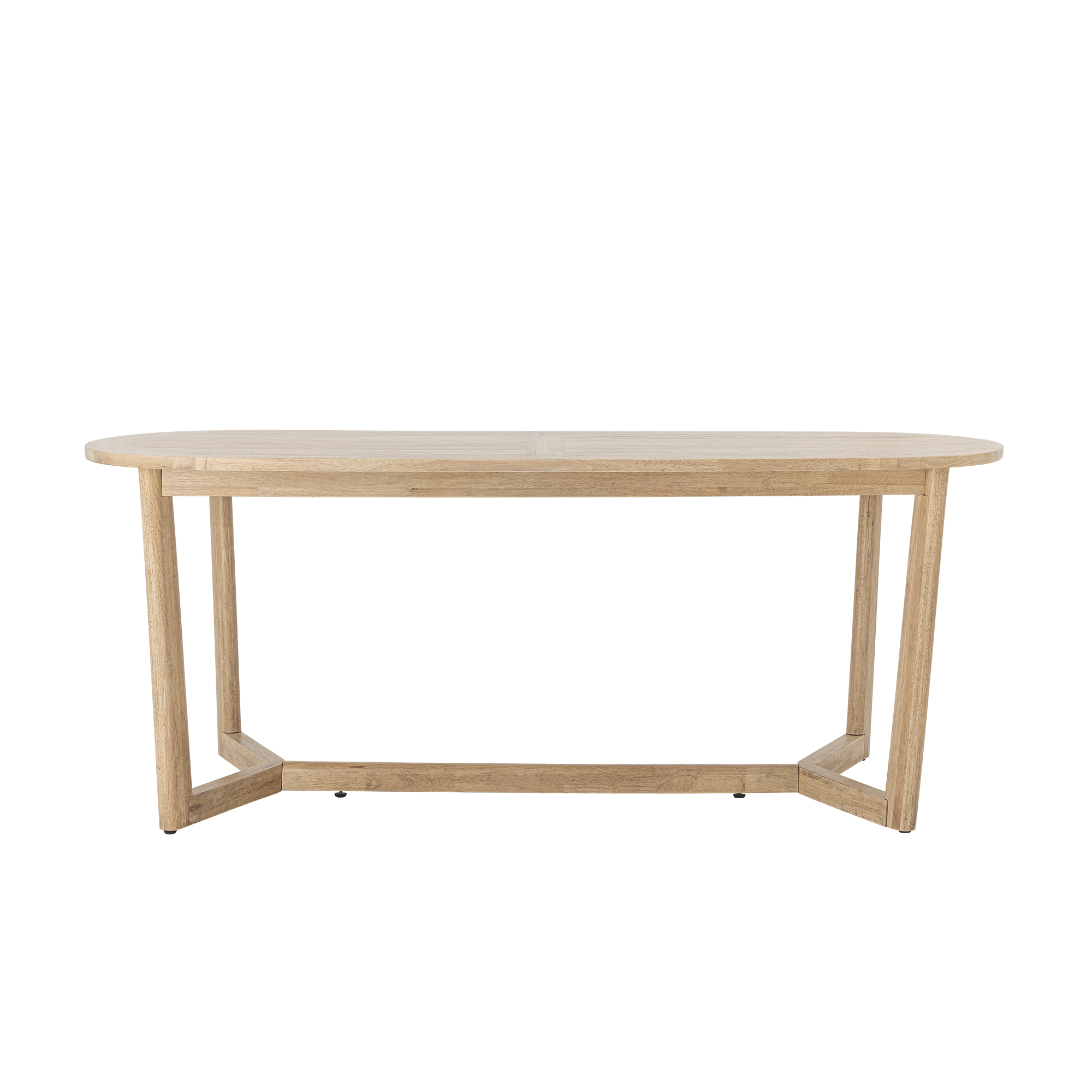 Table à manger en bois Serrone en hévéa naturel, grande table rectangulaire au style cottage pour salle à manger lumineuse.