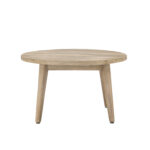 Table basse SORRENTO en acacia naturel, table ronde en bois pour terrasse couverte