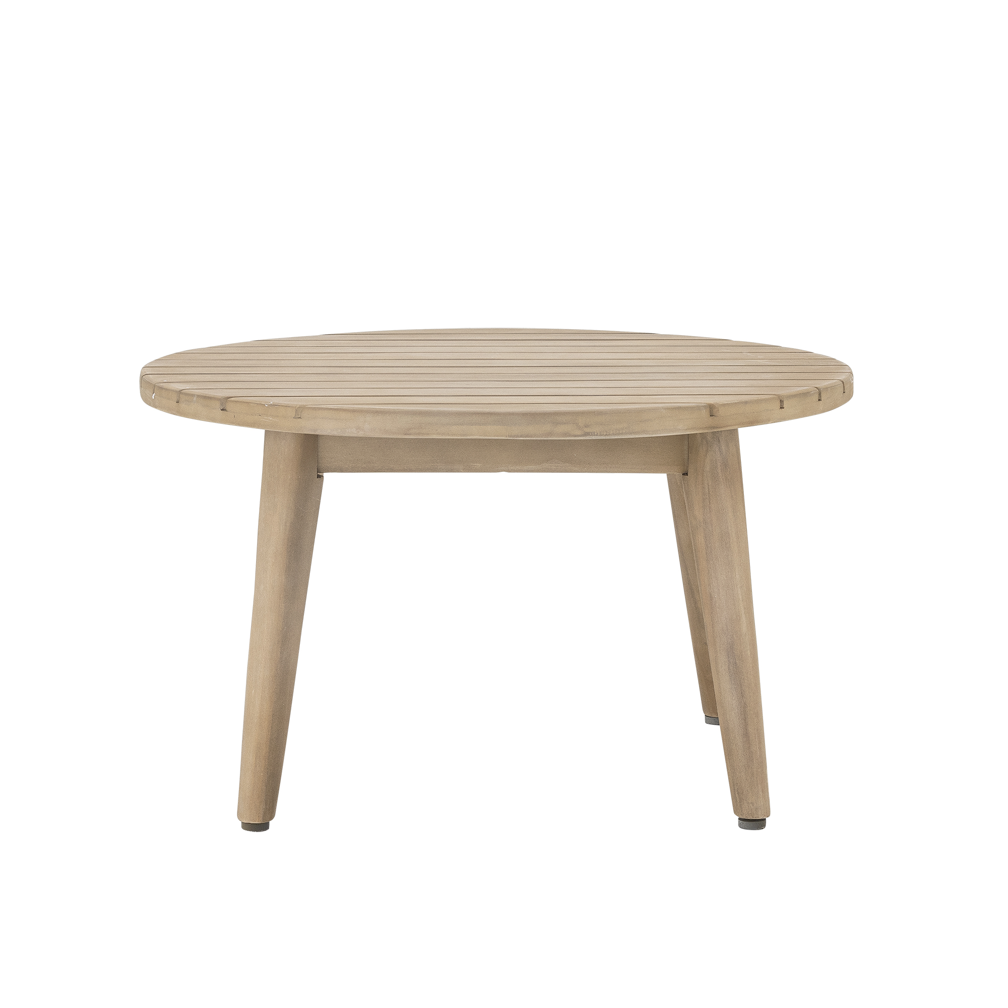 Table basse SORRENTO en acacia naturel, table ronde en bois pour terrasse couverte