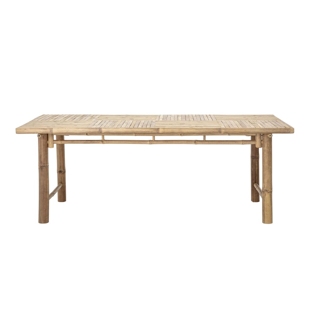 Table de salle à manger en bambou SOLE, grande table rectangulaire en bambou naturel pour intérieur