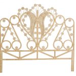 Tête de lit en rotin naturel Maharaja avec motifs ajourés et volutes décoratives, style oriental et vintage
