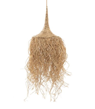 Suspension Honolulu – Naturel en fibres tressées longues style tropical