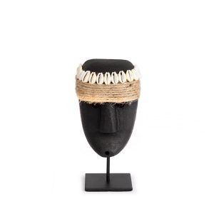 2304c64c-a60b-4d35-9b75-2f894b57235b_1200x1200_fill.jpg La pierre Sumba 2335 sculpture artisanale en grès noir sur socle pour décoration intérieure