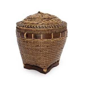 Panier de Rangement Colonial – Brun – L en rotin tressé avec couvercle