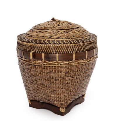 Panier de Rangement Colonial – Brun – L en rotin tressé avec couvercle