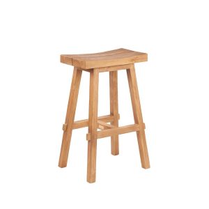 Tabouret de bar Tabanan en bois massif naturel sans dossier hauteur 75 cm