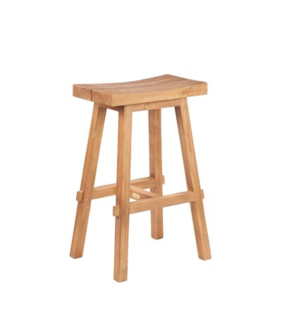Tabouret de bar Tabanan en bois massif naturel sans dossier hauteur 75 cm