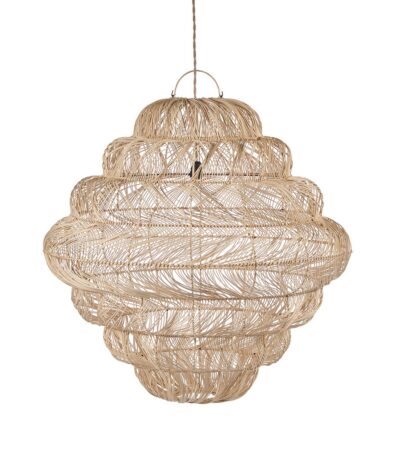 Pendentif Aurora Puff - Naturel - XL en rotin tressé a la main suspension grand format 102cm