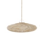 Suspension Macaron - Naturel - L en rotin tressé a la main diamètre 110cm luminaire artisanal