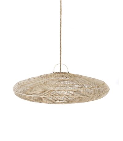 Suspension Macaron - Naturel - L en rotin tressé a la main diamètre 110cm luminaire artisanal