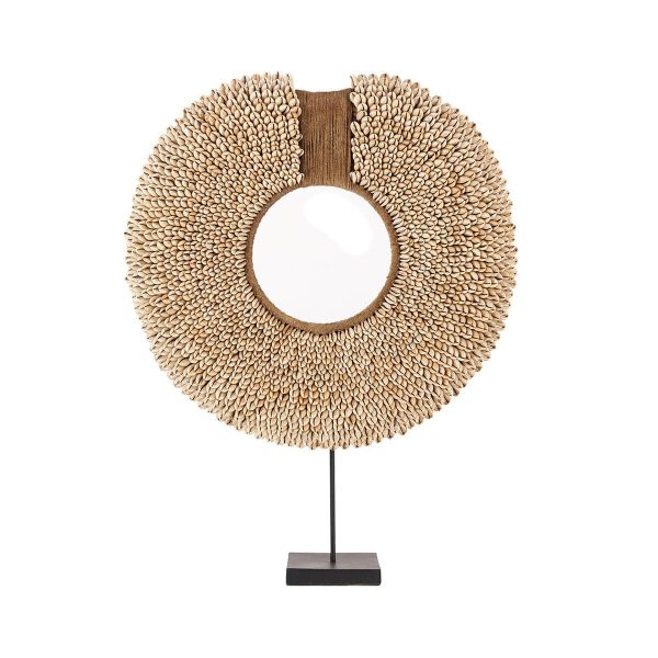 Décoration coquillage sur pied naturel style bord de mer en coquillages artisanaux