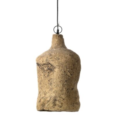 Suspension Moloko - L en papier mâché artisanal, suspension décorative naturelle