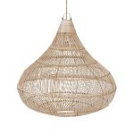Suspension Goutte – Naturel – L en rotin tressé main forme larme élégante