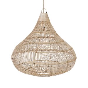 Suspension Goutte – Naturel – L en rotin tressé main forme larme élégante