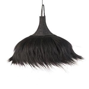 Pendentif Makiki - Noir XL grande suspension noire 100 cm pour salon ou salle à manger