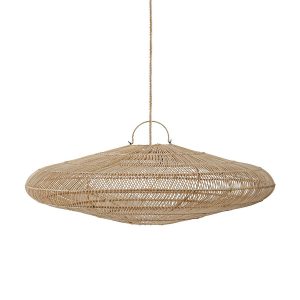 Suspension Macaron - Naturel - XL en rotin tresse a la main diamètre 150cm luminaire artisanal