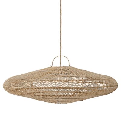 Suspension Macaron - Naturel - XL en rotin tresse a la main diamètre 150cm luminaire artisanal