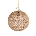 Suspension en rotin Bulle naturel S tressée main ronde style bohème