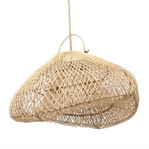 Suspension Nuage L en rotin naturel tressé à la main grande suspension 80 cm