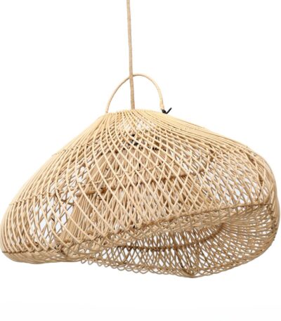 Suspension Nuage L en rotin naturel tressé à la main grande suspension 80 cm