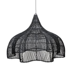 Suspension Fouetté - Noir - XL en rotin tressé grande suspension 110 cm