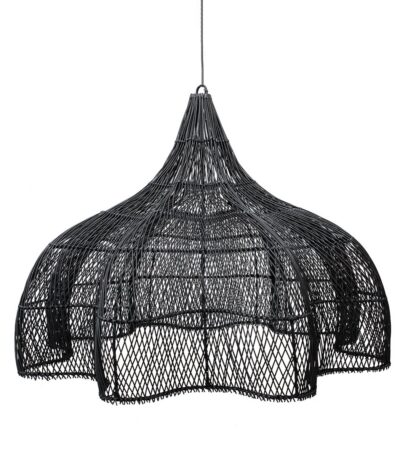Suspension Fouetté - Noir - XL en rotin tressé grande suspension 110 cm