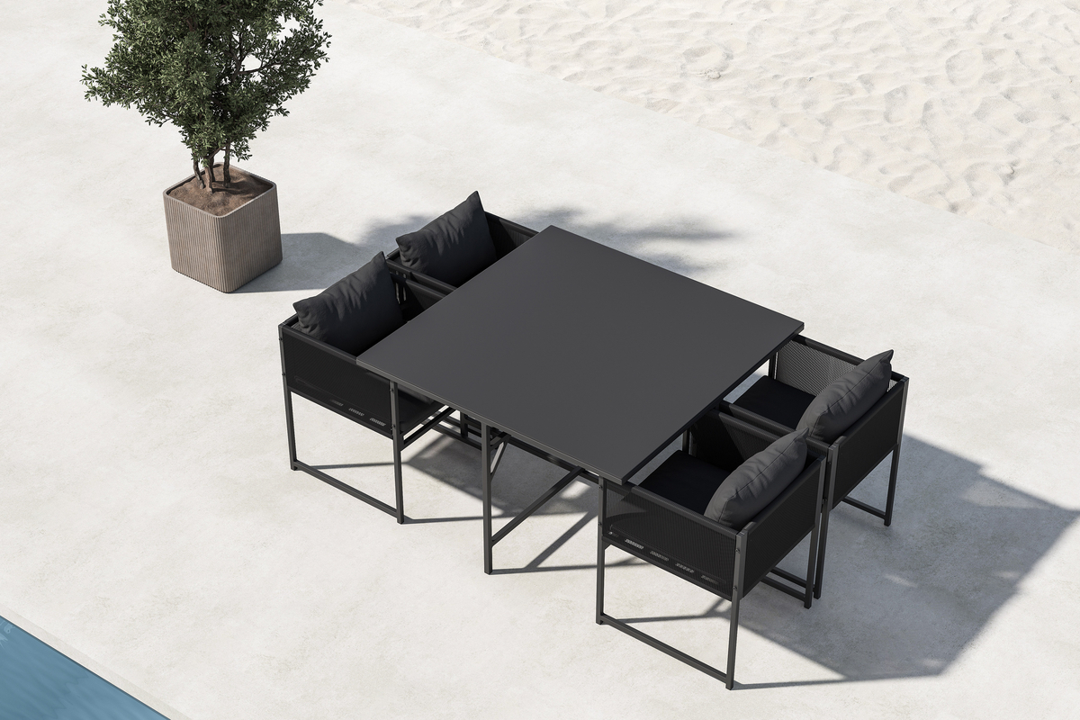 Table de jardin avec 4 chaises Noto – Image 6