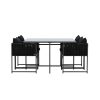 ensemble_repas_exterieur_noto (6) Table de jardin avec 4 chaises Noto noire avec plateau en verre 120x120 cm