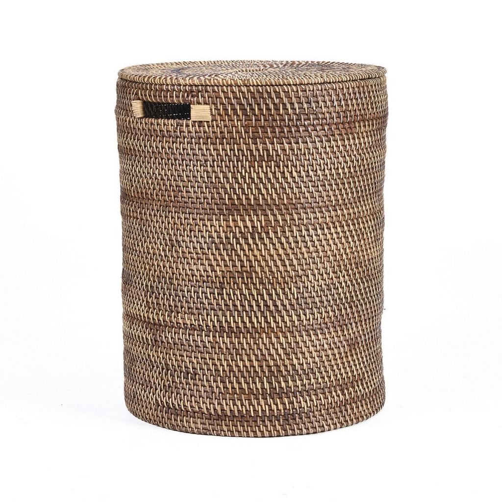 Panier à Linge – Brun Naturel en rotin tressé avec couvercle