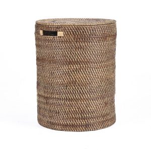 Panier à Linge – Brun Naturel en rotin tressé avec couvercle