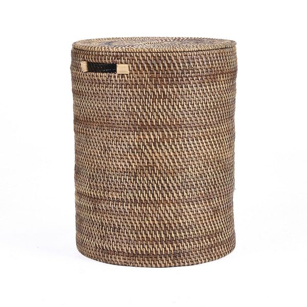 Panier à Linge – Brun Naturel en rotin tressé avec couvercle