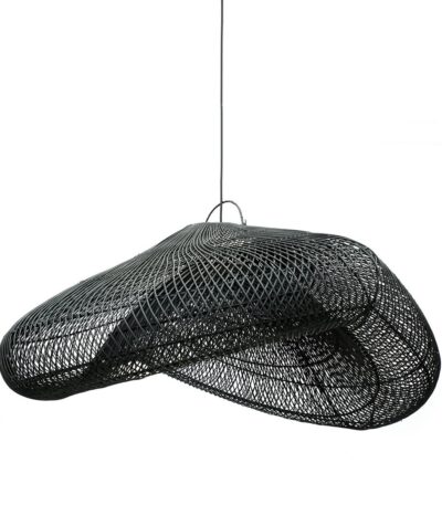 Pendentif The Cloud - Noir - XXL en rotin tresse a la main suspension sculpturale 120cm