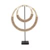 Collier Double Coquillage Sur Support décoration coquillage sur pied socle noir