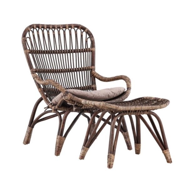 Fauteuil en rotin Ella Marron