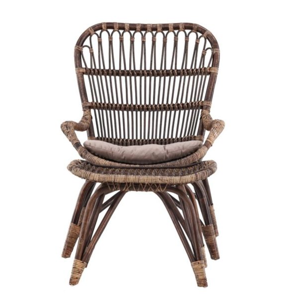 Fauteuil en rotin Ella Marron