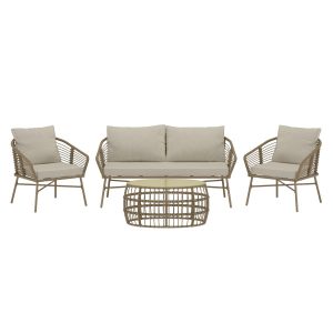 salon_de_jardin_lipari (1) Salon de jardin Lipari en rotin artificiel brun avec canapé 2 places, fauteuils et table basse en verre