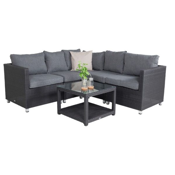 Salon de jardin d’angle Vamos noir