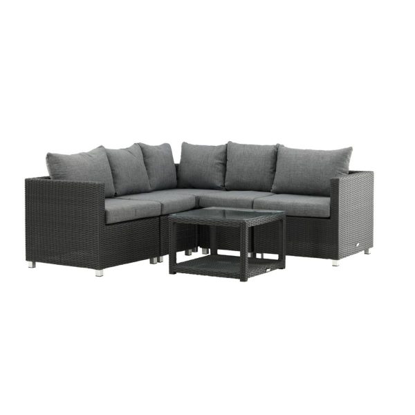 Salon de jardin d’angle Vamos noir