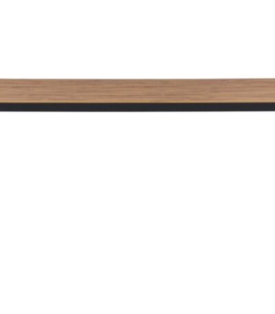 Table de jardin Break avec plateau aspect bois et pieds aluminium noir, grande table extérieure 8 personnes