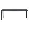 Table de jardin Break noire avec plateau aspect bois et pieds aluminium noir, grande table extérieure 8 personnes