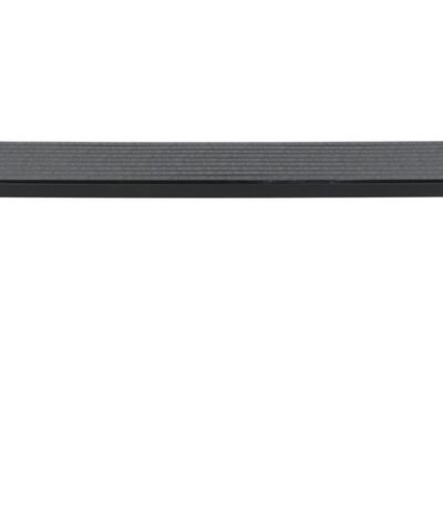 Table de jardin Break noire avec plateau aspect bois et pieds aluminium noir, grande table extérieure 8 personnes