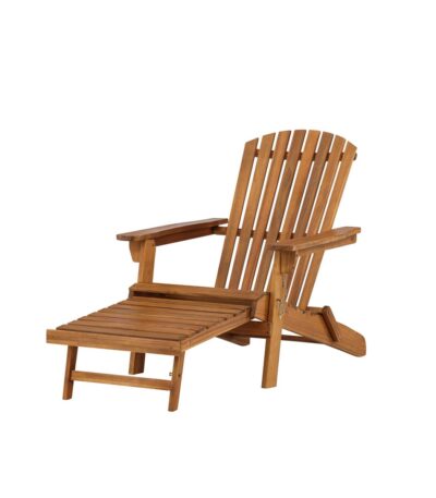 Transat Tropea en acacia FSC® avec repose-pieds intégré pour terrasse et jardin