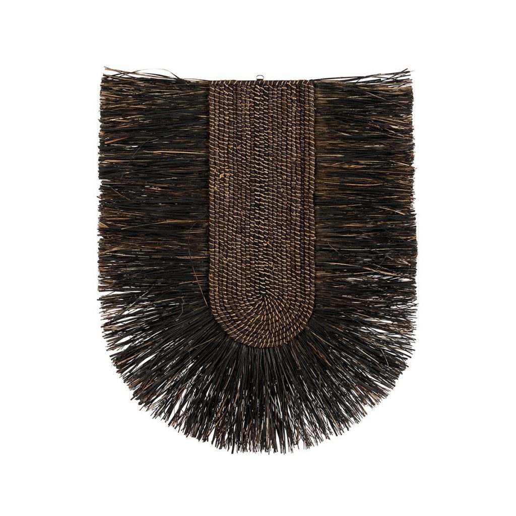 Déco Murale Dada - Noir en fibres naturelles tressées, déco murale bohème artisanale