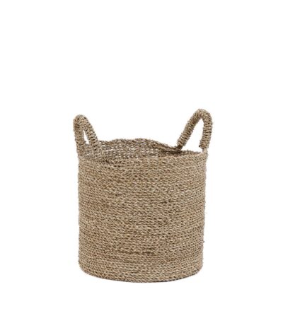 Panier Sensity - S en jonc de mer tressé, petit panier de rangement en fibres naturelles pour décoration intérieure