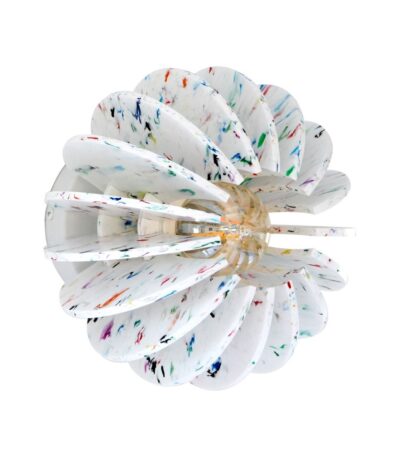Applique Boule Wrecking - blanc en plastique recyclé design terrazzo luminaire mural contemporain