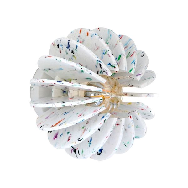 Applique Boule Wrecking - blanc en plastique recyclé design terrazzo luminaire mural contemporain